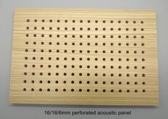 Painel acústico perfurado 16/16/6mm para absorção sonora de parede e teto